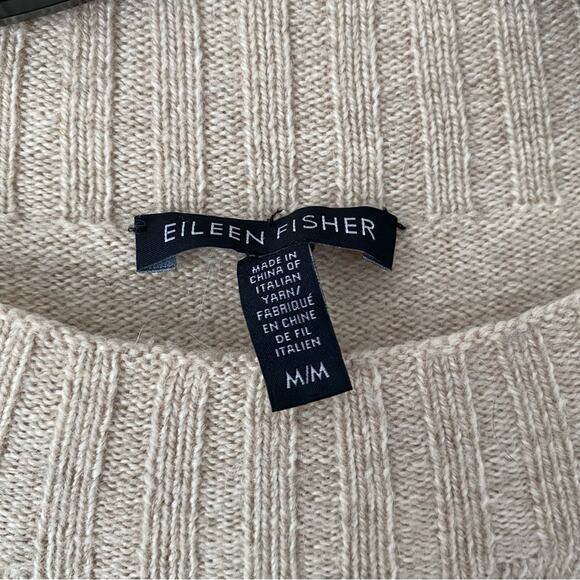 Eileen Fisher Maple Wool Yak Alpaca Women's Beige Tan Sweater size medium - Picture 6 of 6